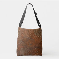 Faux leather, dyed tooled leather 