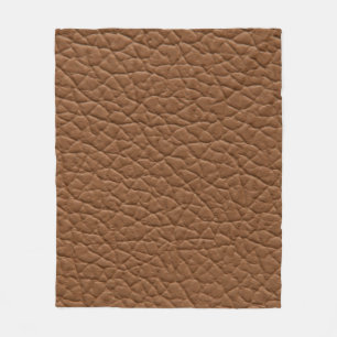 Faux leather light brown shades major texture. abs fleece blanket