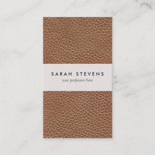 Faux Leather Natural Brown Business Card
