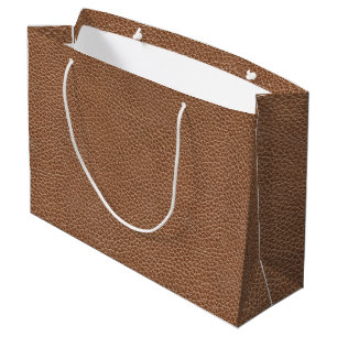 Faux Leather Natural Brown Large Gift Bag