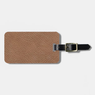 Faux Leather Natural Brown Luggage Tag