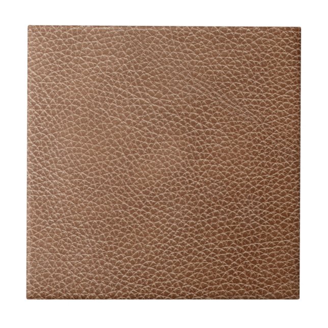 Faux Leather Natural Brown Tile (Front)