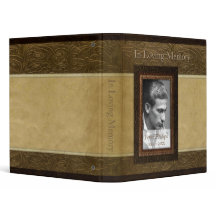 Faux leather parchment Photo Memorial Guest Book