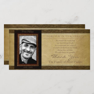 Faux leather parchment Photo Sympathy Thank You