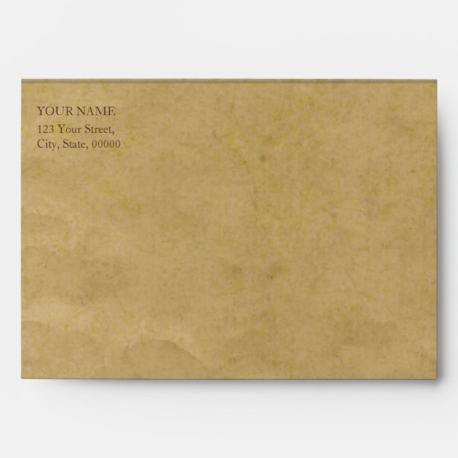 Faux leather parchment Thank You Envelope (Front)