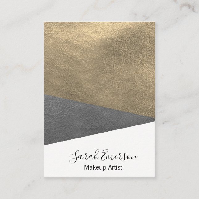 Faux Leather Print Business Card (Front)