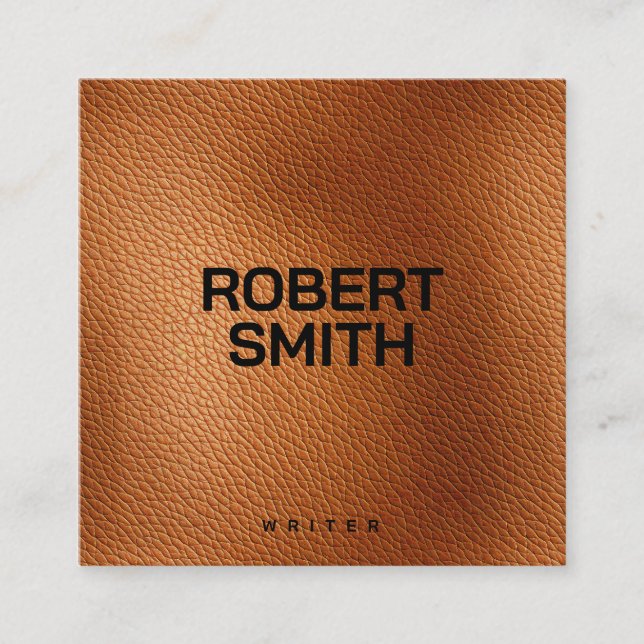 Faux Leather Saddle Tan Colour Business Card (Front)