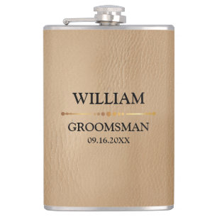 Faux Leather Vinyl Wrapped Hip Flask