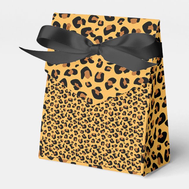 FAUX LEOPARD ANIMAL PRINT FAVOUR BOX (Front Side)