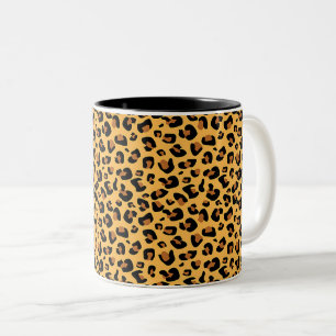 FAUX LEOPARD ANIMAL PRINT Two-Tone COFFEE MUG