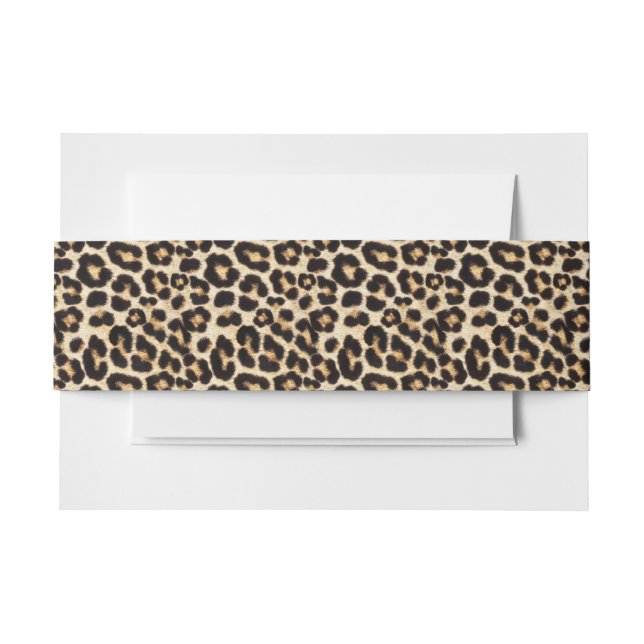Faux Leopard Fur | Fake Fur Pattern Invitation Belly Band (Front Example)