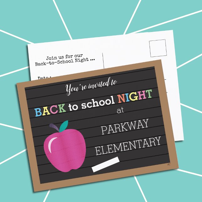 Faux Letter Board Back-To-School Night Postcard (Creator Uploaded)