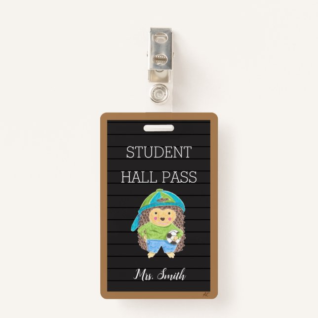 Faux Letter Board Boy Student Hall Pass Badge ID Badge (Front with Clip)