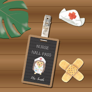 Faux Letter Board Nurse Hedgehog Hall Pass Badge ID Badge