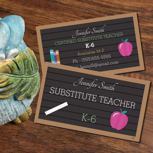 Faux Letter Board Substitute Teacher Business Card (Creator Uploaded)