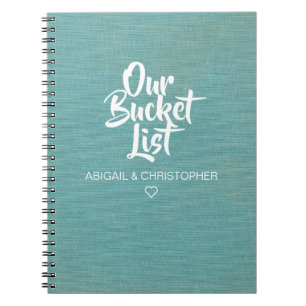 Faux Linen Our Bucket List Couple Keepsake Journal