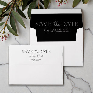Faux liner Save the date 5x7 Return address Envelope