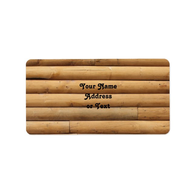 Faux Log Cabin Siding Background Label (Front)