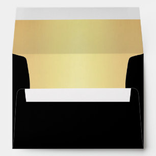 Faux Luxury Gold Black wedding Envelope