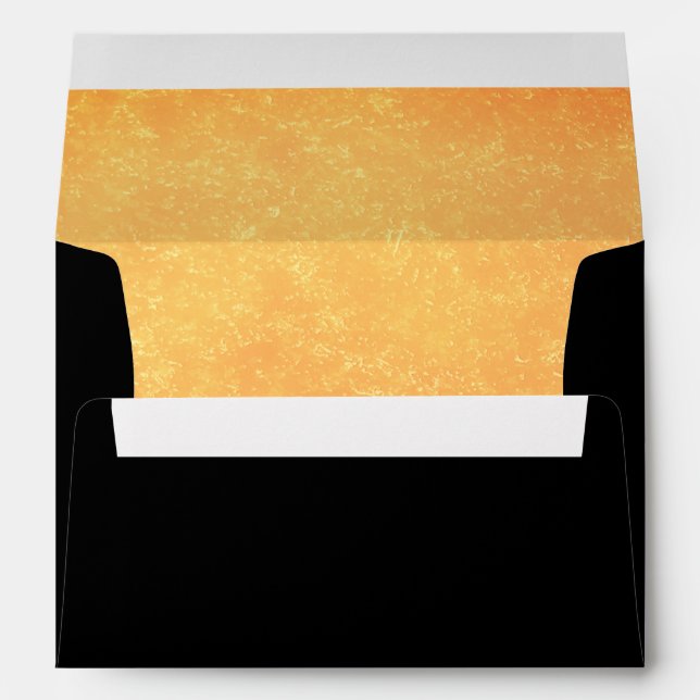 Faux Luxury Gold Black wedding Envelopes (Back (Bottom))