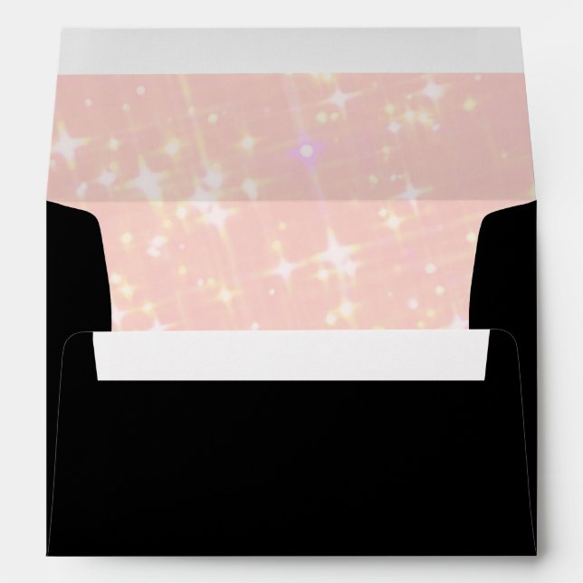 Faux Luxury Gold Black wedding Envelopes (Back (Bottom))