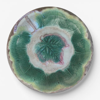 “Faux majolica #3”   9" Round Paper Plate