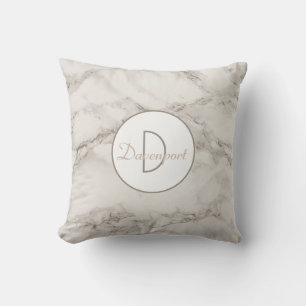 Faux Marble Alabaster Taupe Personalised Modern Cushion