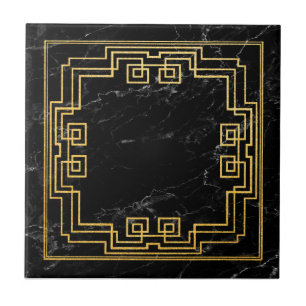 Faux Marble Art Deco Style Ceramic Tile