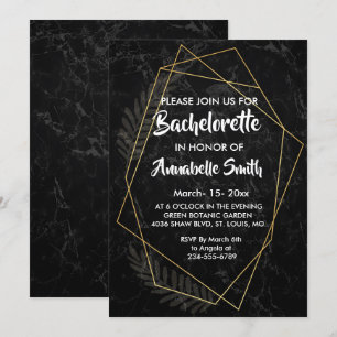 Faux Marble  Geometric bachelor Invitation