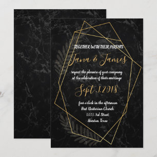 Faux Marble  Geometric Invitation