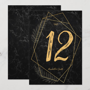 Faux Marble Geometric table number