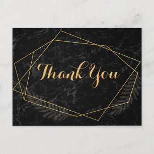 Faux Marble  Geometric Thank you Postcard