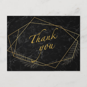 Faux Marble Geometric Thank you Postcard