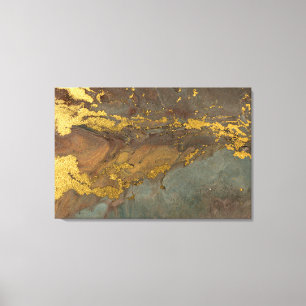 Faux Marble Gold, Grey, Green, Brown Shades  Canvas Print