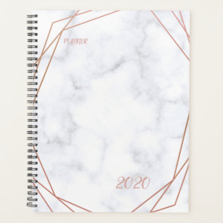 Faux Marble & Rose Gold Geometric Gemstone Planner