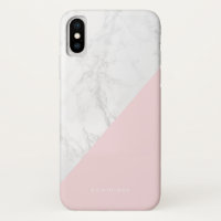 Faux Marble with Pink Accent Modern Personalised