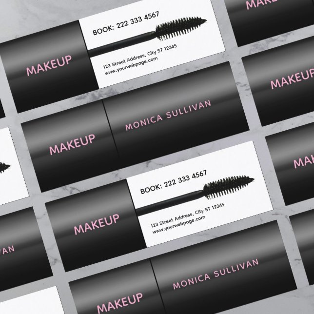 Faux mascara brush makeup artist mini business card (Creator Uploaded)