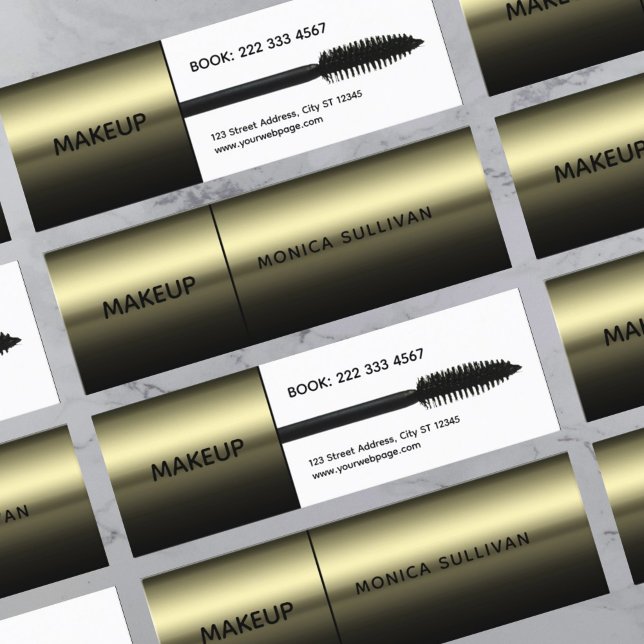 Faux mascara brush makeup artist mini business card (Creator Uploaded)