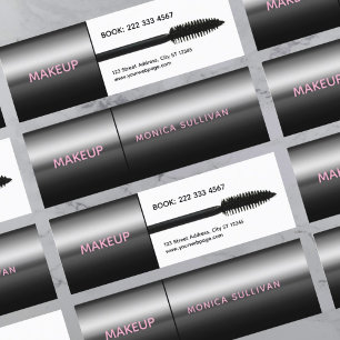 Faux mascara brush makeup artist mini business card