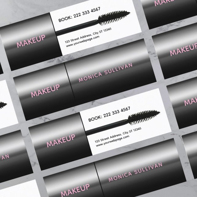 Faux mascara brush makeup artist mini business card (Creator Uploaded)