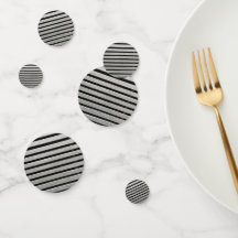 Faux Metal and Black Stripes