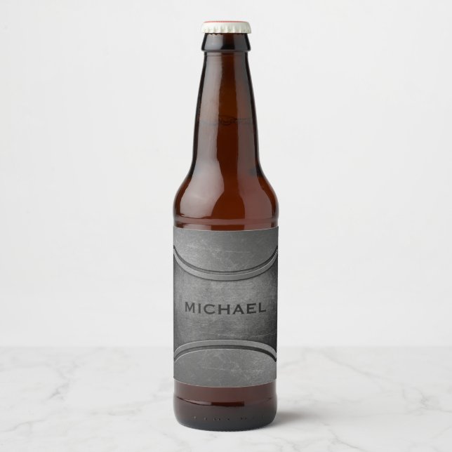Faux Metal custom name bottle labels (Front)