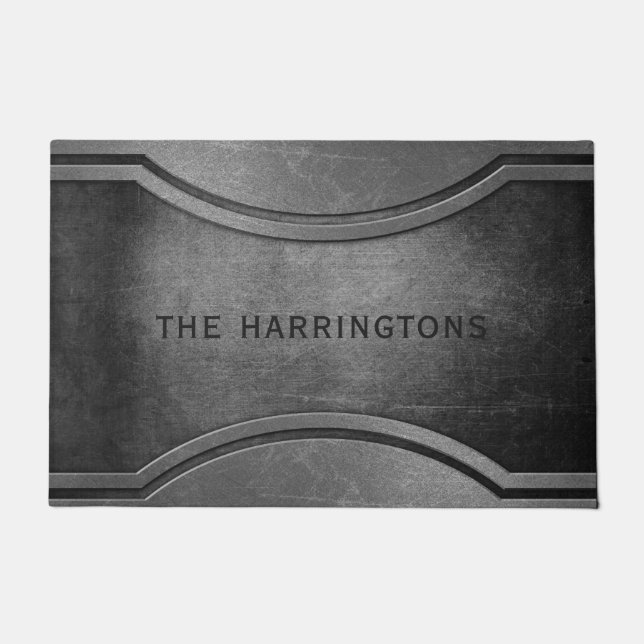 Faux Metal custom name door mats (Front)