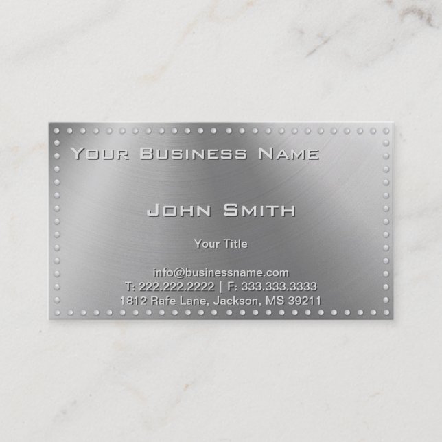 Faux Metal Steel Business Card (Front)