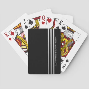 . Faux Metallic Bars with Name Playing Cards