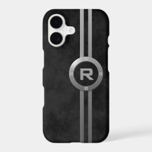 Faux Metallic Deco Mottled Black iPhone X