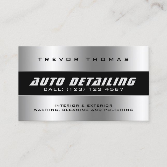 Faux metallic frame  business card (Front)