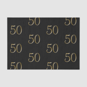 Faux Metallic Gold 50 50th Birthday Tissue Paper