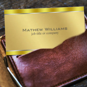 Faux Metallic Gold QR Code Minimalist Business Card