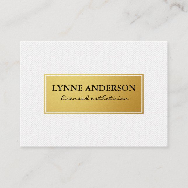 Faux Metallic Gold with Subtle Wavy Pattern Business Card (Front)